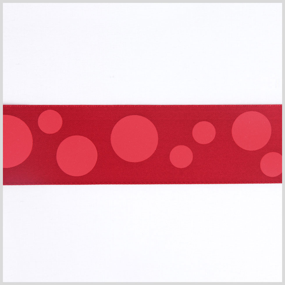 1.5 Red Polka Dot Satin Ribbon 1.5 Red Polka Dot Satin Ribbon