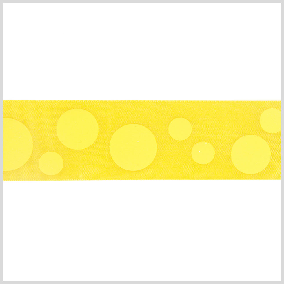 1.5" Bright Yellow Polka Dot Satin Ribbon 1.5" Bright Yellow Polka Dot Satin Ribbon