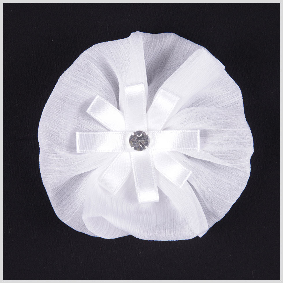 White Organza Flower Pin White Organza Flower Pin