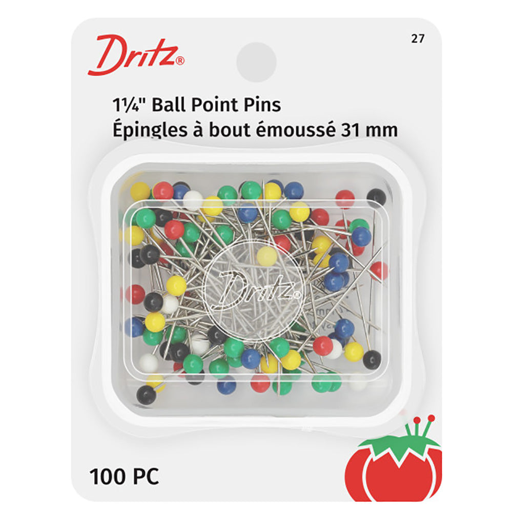 Dritz Ball Point Pins - 1.25" Assorted Colors - 100 ct Dritz Ball Point Pins - 1.25" Assorted Colors - 100 ct