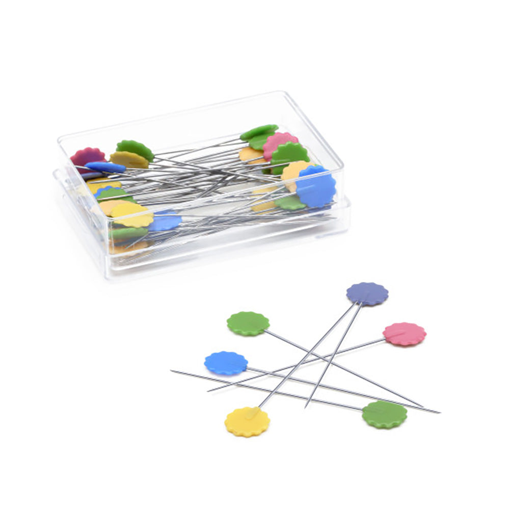 Dritz Flat Flower Head Pins - 1.75" Assorted Colors - 50 ct Folded Dritz Flat Flower Head Pins - 1.75" Assorted Colors - 50 ct Folded