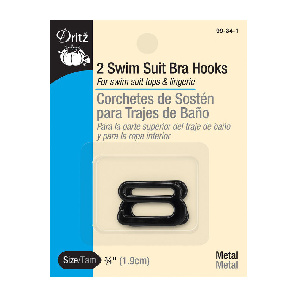 Dritz Swim Suit Bra G-Hooks - 0.75" Black Metal - 2pc Dritz Swim Suit Bra G-Hooks - 0.75" Black Metal - 2pc