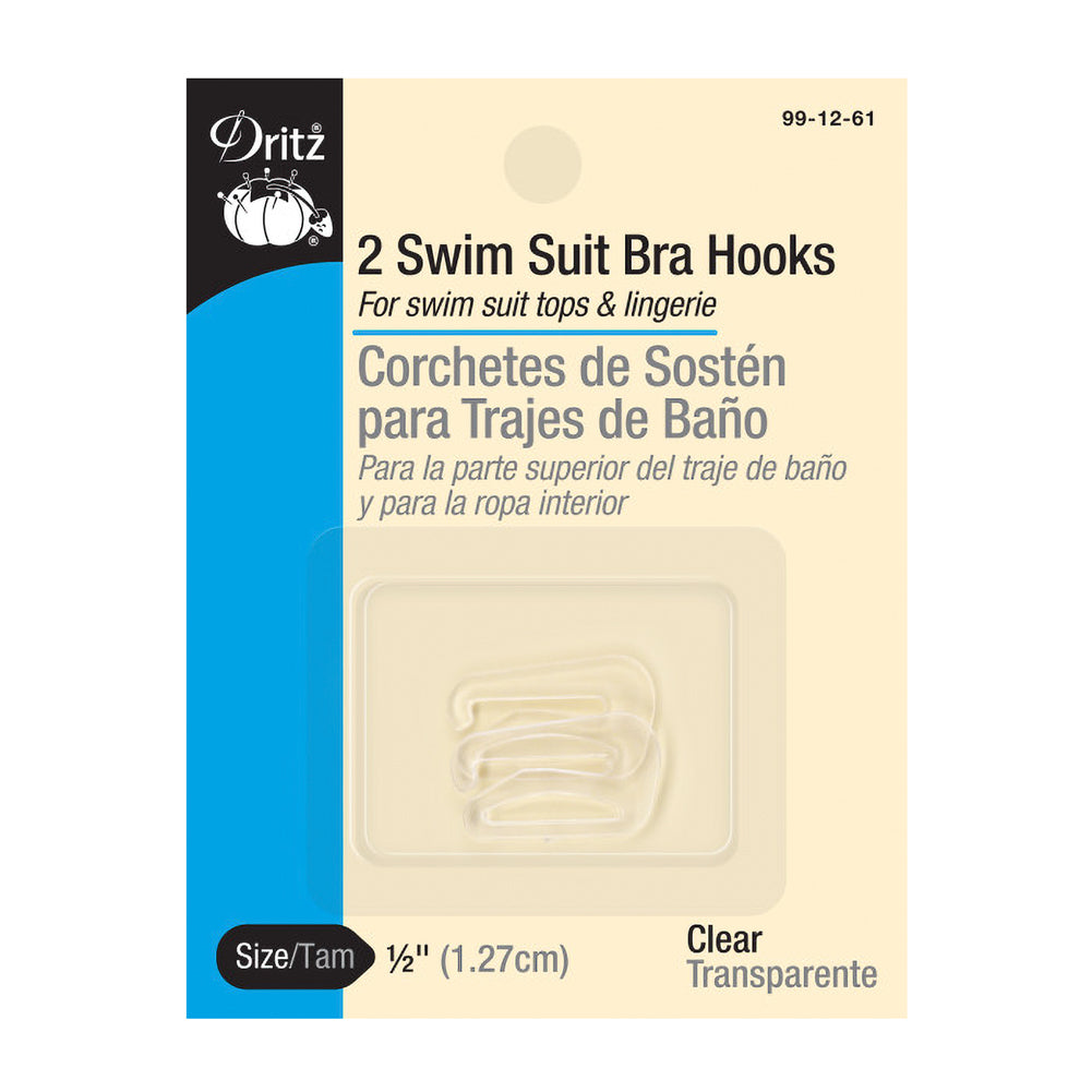 Dritz Swim Suit Bra G-Hooks - 0.5" Clear - 2pc Dritz Swim Suit Bra G-Hooks - 0.5" Clear - 2pc