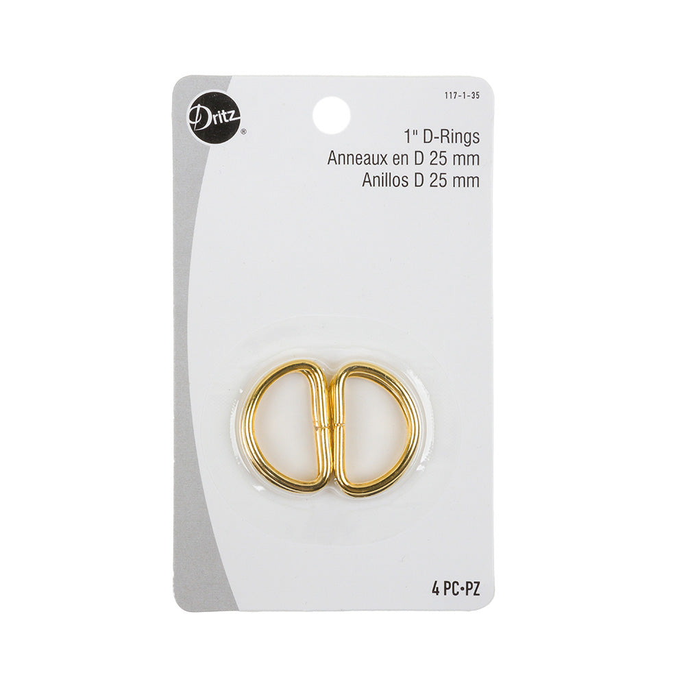 Dritz 4pc Gold D-Rings - 1" Dritz 4pc Gold D-Rings - 1"