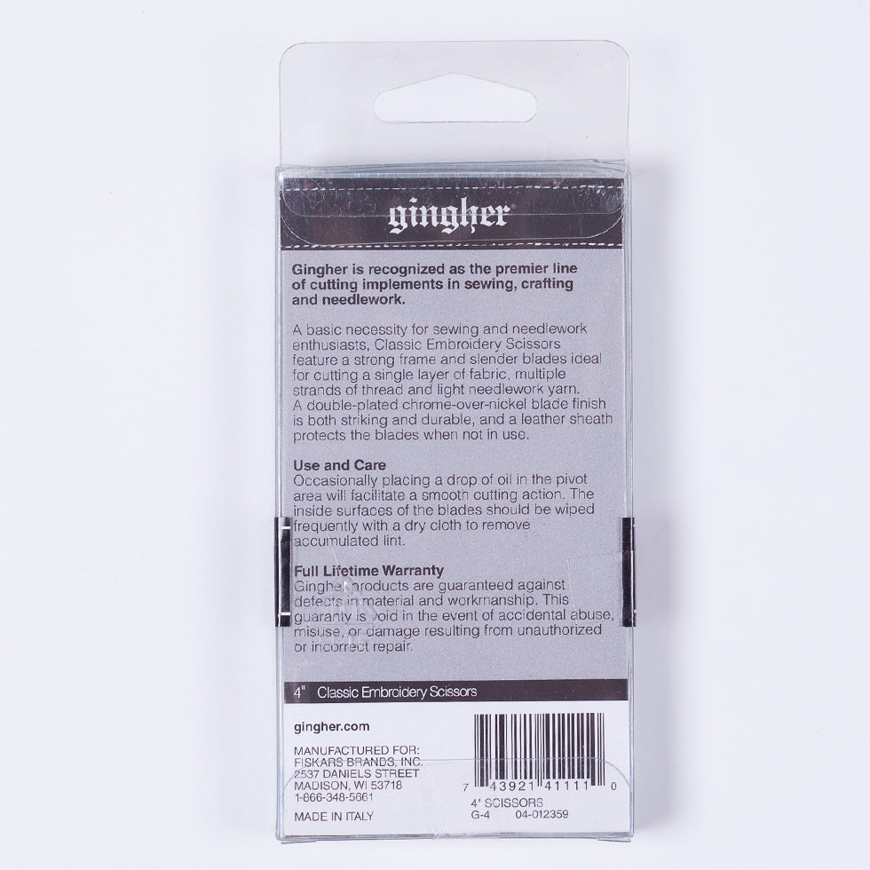 Gingher 4 Embroidery Scissors - Detail