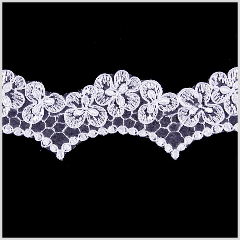 2 White Corded Lace 2 White Corded Lace