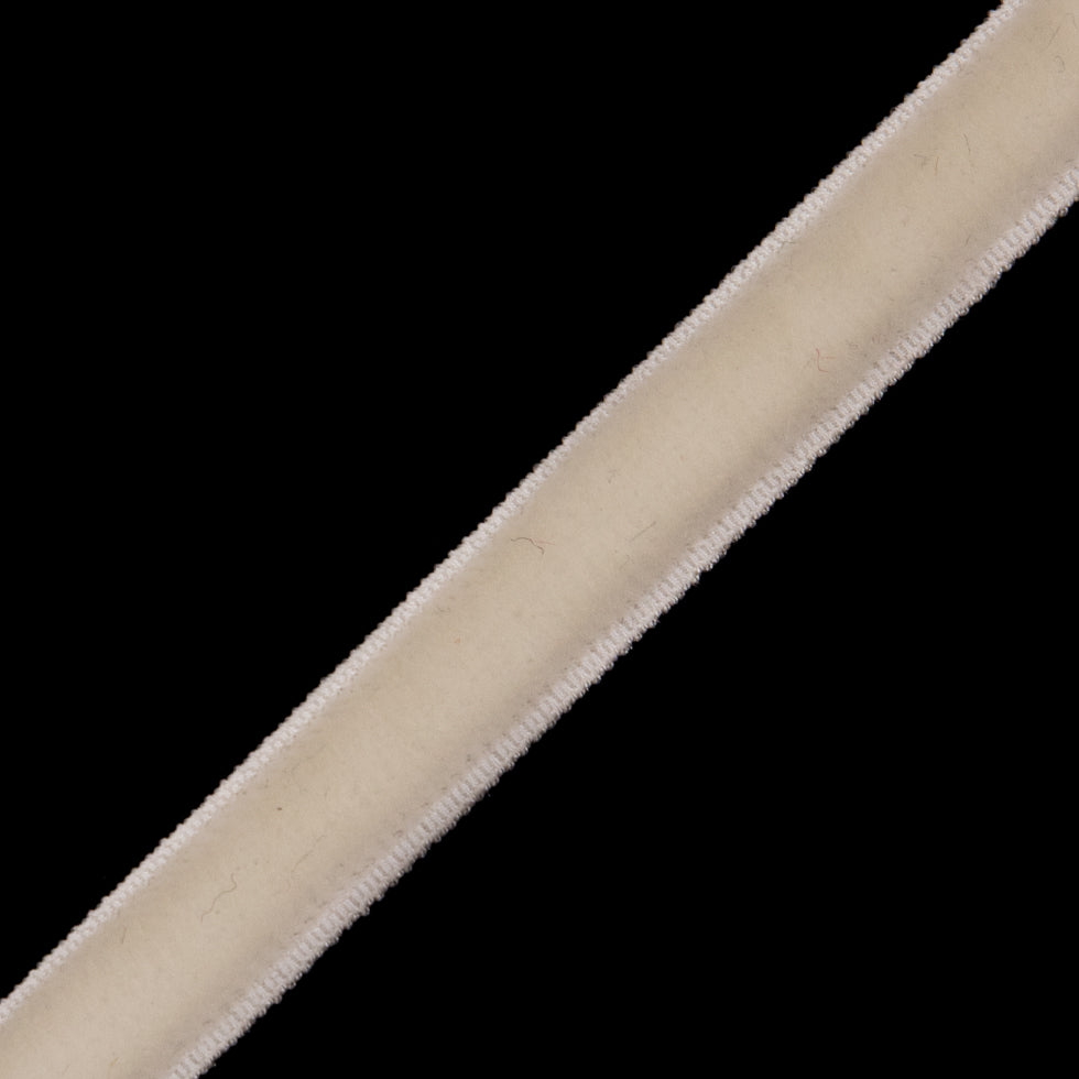Ivory Stretch Velvet Ribbon - 0.25" Detail Ivory Stretch Velvet Ribbon - 0.25" Detail