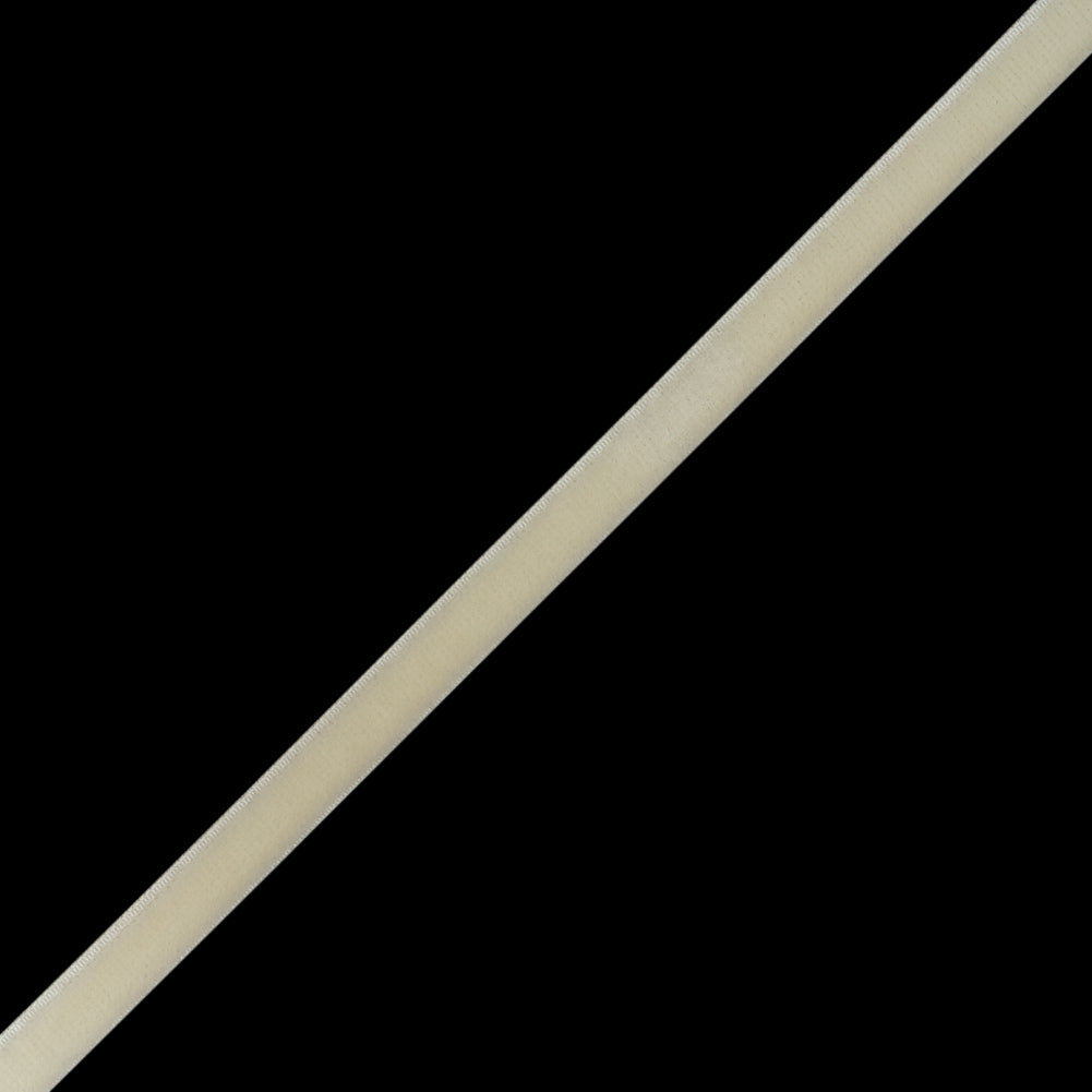 Ivory Stretch Velvet Ribbon - 0.25" Folded Ivory Stretch Velvet Ribbon - 0.25" Folded