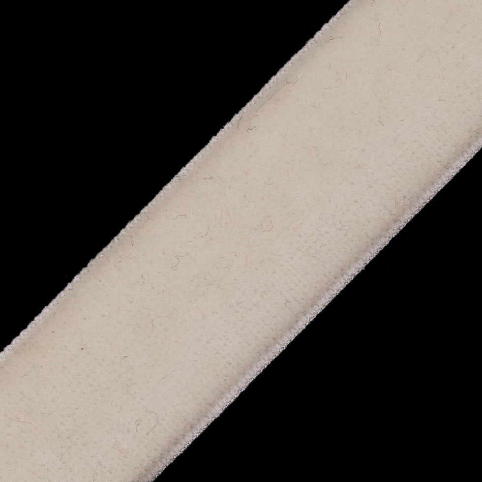Stretch Velvet Ribbon Trim Made in Italy - 0.625" - Ivory - Gislaine Collection Detail Stretch Velvet Ribbon Trim Made in Italy - 0.625" - Ivory - Gislaine Collection Detail