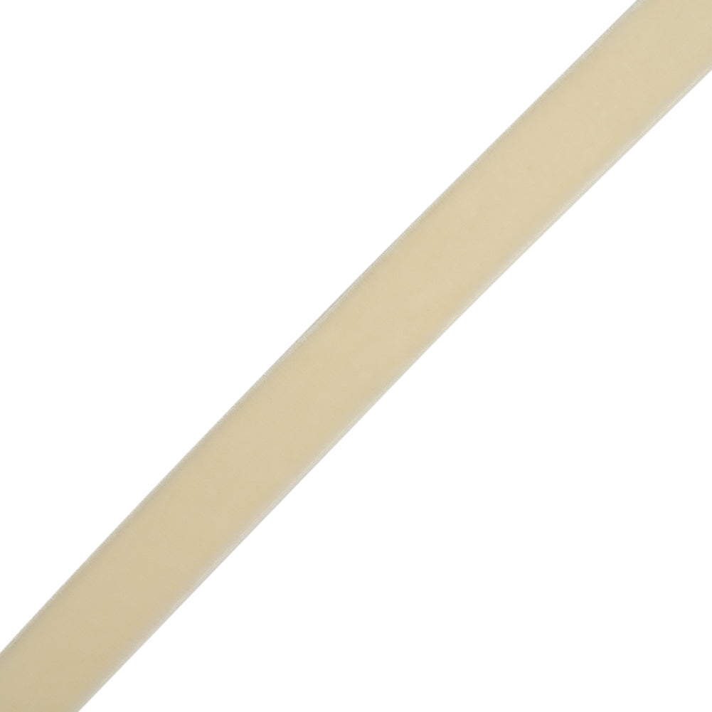Stretch Velvet Ribbon Trim Made in Italy - 0.625" - Ivory - Gislaine Collection Folded Stretch Velvet Ribbon Trim Made in Italy - 0.625" - Ivory - Gislaine Collection Folded