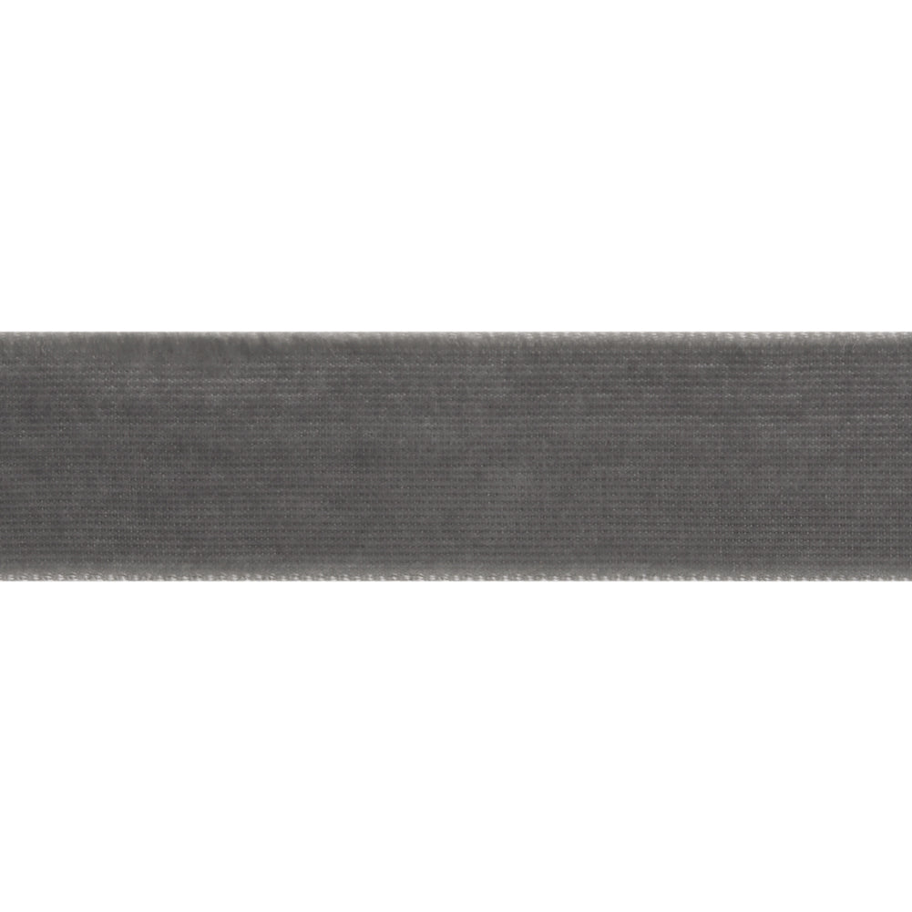 Double Faced Velvet Ribbon Made in Italy - 7/8" - Light Gray Folded Double Faced Velvet Ribbon Made in Italy - 7/8" - Light Gray Folded