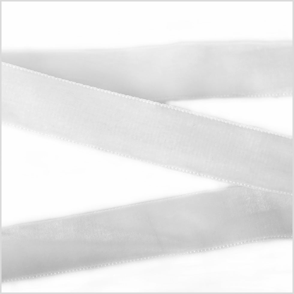 White Double Face Velvet Ribbon - 7/8 White Double Face Velvet Ribbon - 7/8