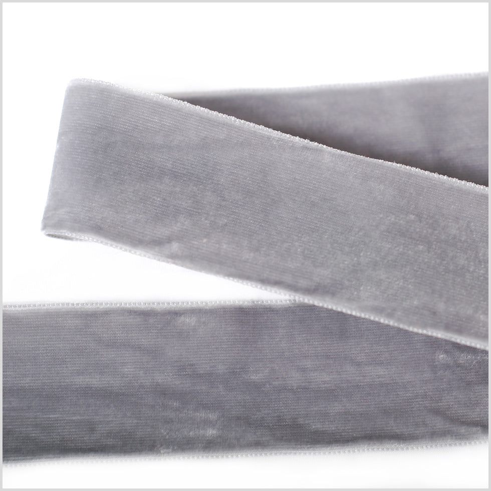 Light Gray Double Face Velvet Ribbon - 1.5 Light Gray Double Face Velvet Ribbon - 1.5