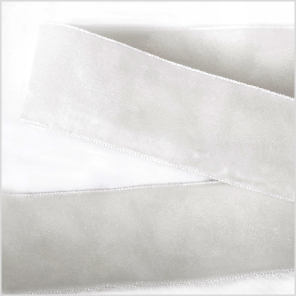 White Double Face Velvet Ribbon - 1.5 White Double Face Velvet Ribbon - 1.5