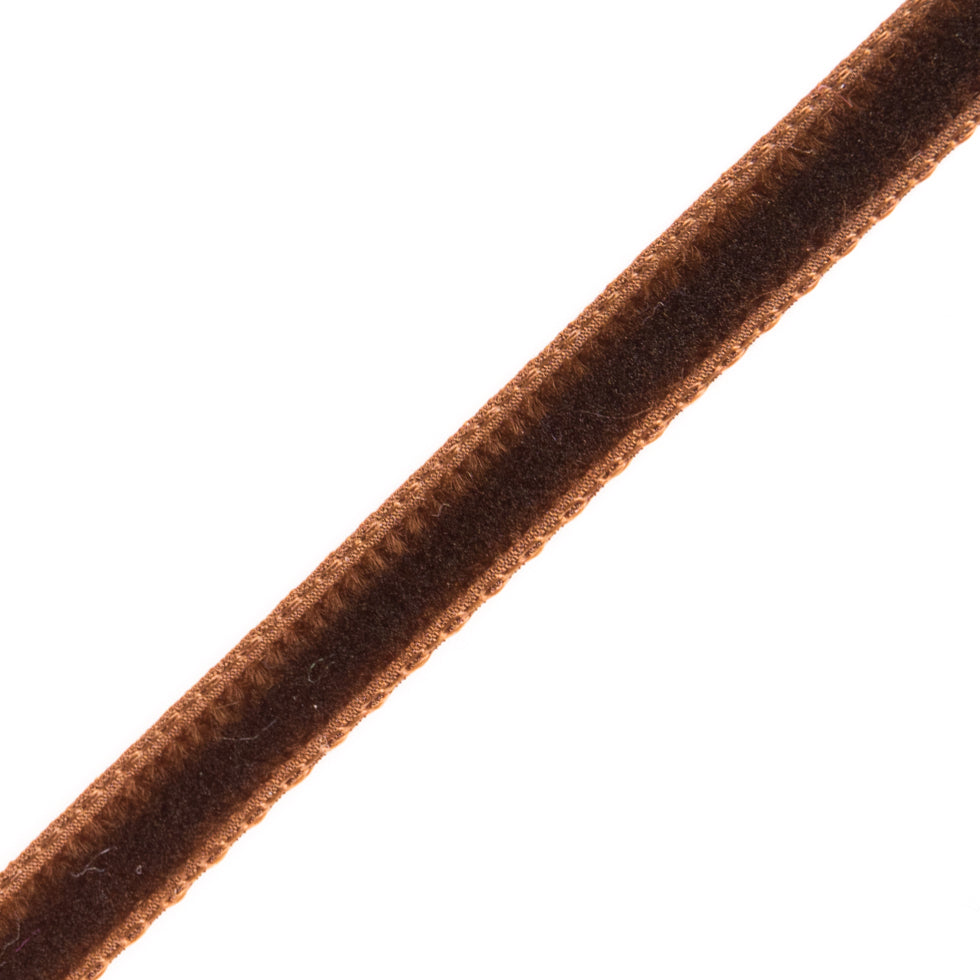 Italian Brown Single Face Velvet Ribbon - 5mm Detail Italian Brown Single Face Velvet Ribbon - 5mm Detail