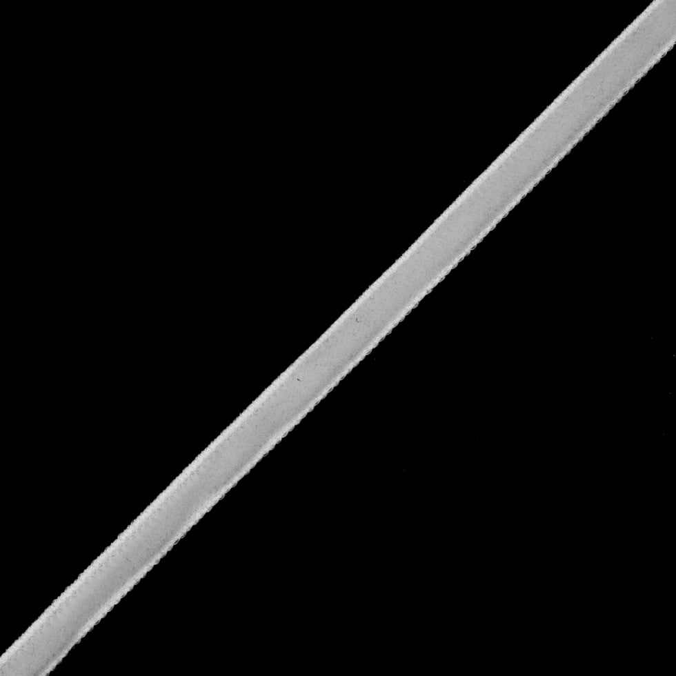 Off-White Single Face Velvet Ribbon - 0.125 Off-White Single Face Velvet Ribbon - 0.125