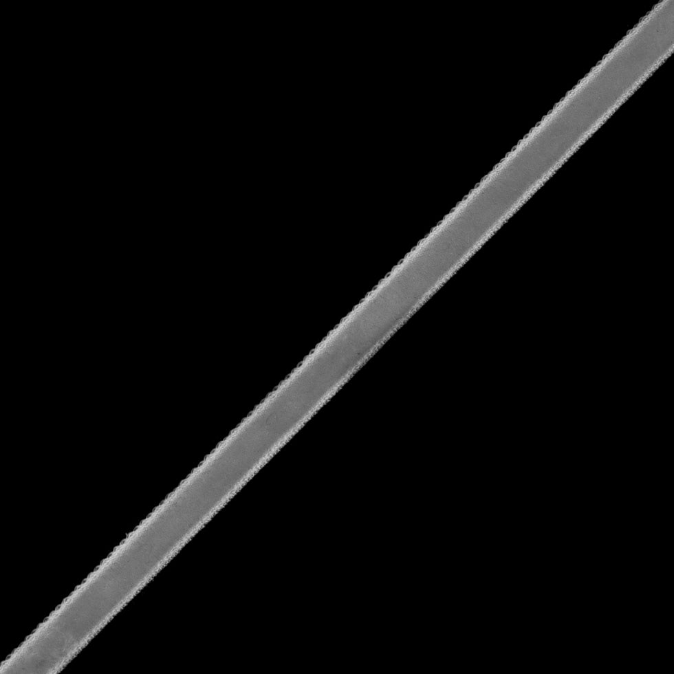 Silver Single Face Velvet Ribbon - 0.125 Silver Single Face Velvet Ribbon - 0.125