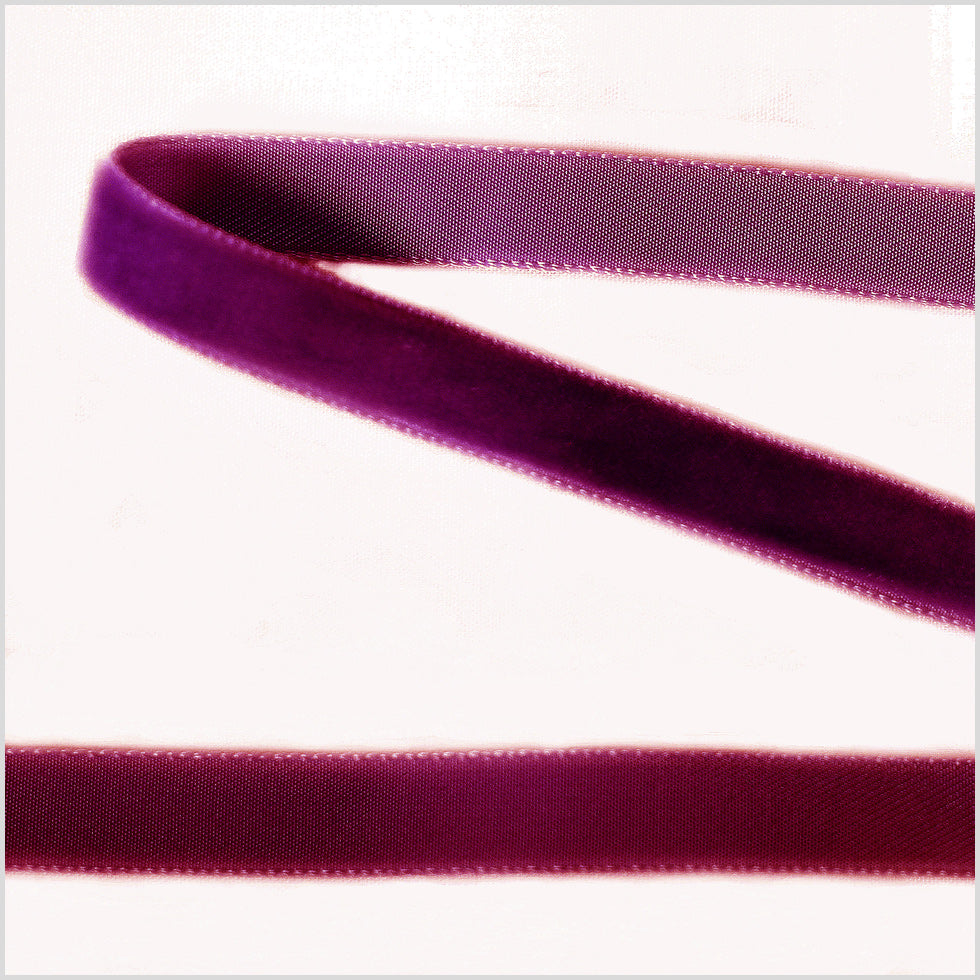 Wine Single Face Velvet Ribbon - 0.375 Wine Single Face Velvet Ribbon - 0.375