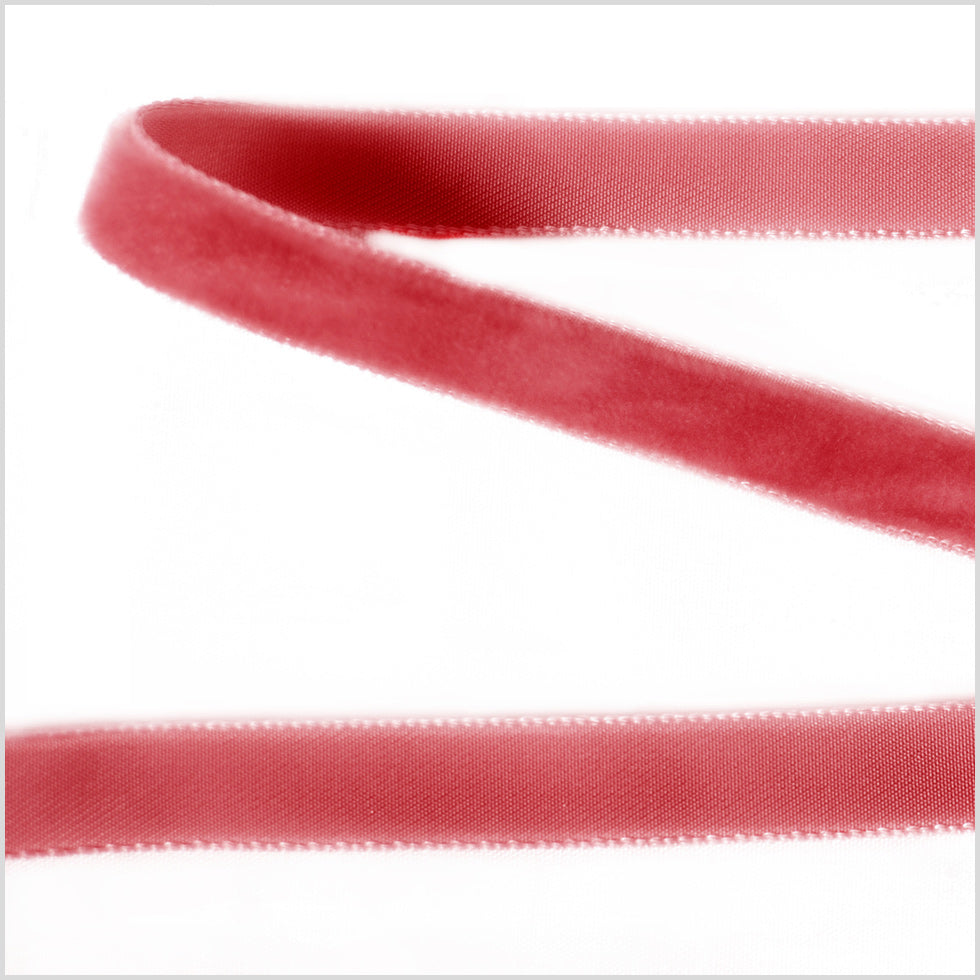 Old Rose Single Face Velvet Ribbon - 0.375" Old Rose Single Face Velvet Ribbon - 0.375"