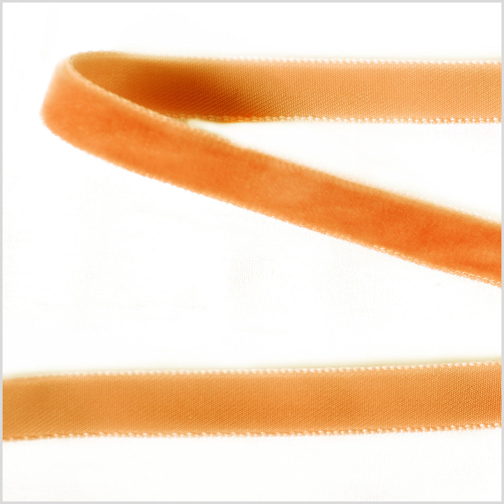 Rust Single Face Velvet Ribbon - 0.375 Rust Single Face Velvet Ribbon - 0.375