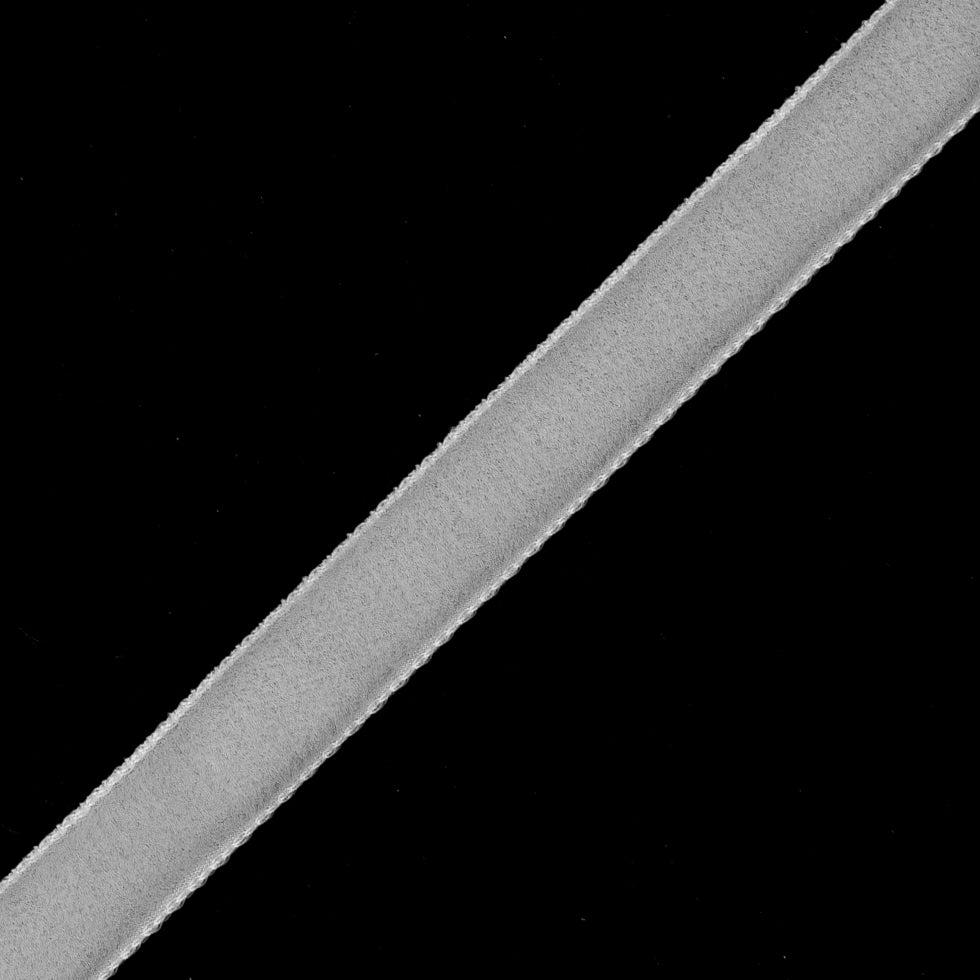 Off-White Single Face Velvet Ribbon - 0.375 - Detail Off-White Single Face Velvet Ribbon - 0.375 - Detail