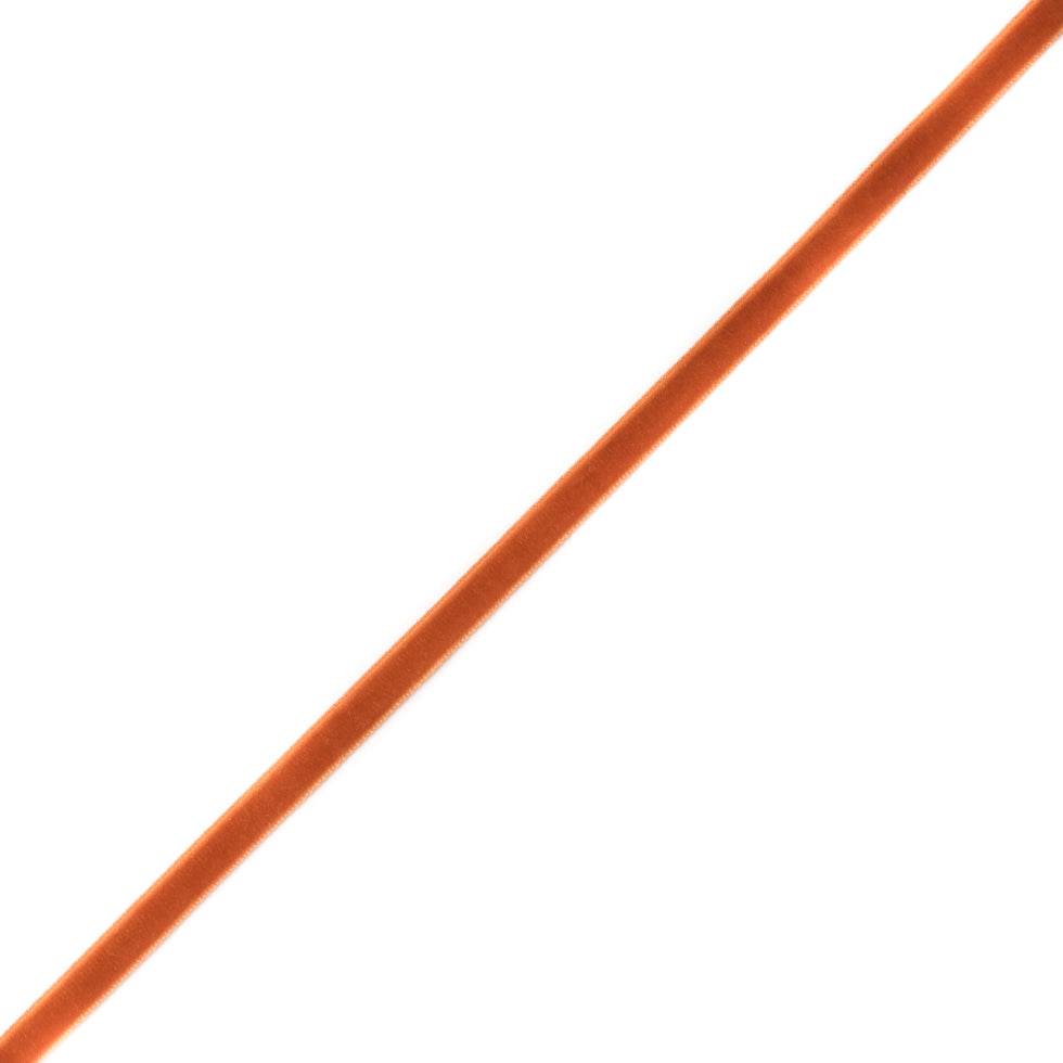 Rust Single Face Velvet Ribbon - 0.375 Rust Single Face Velvet Ribbon - 0.375