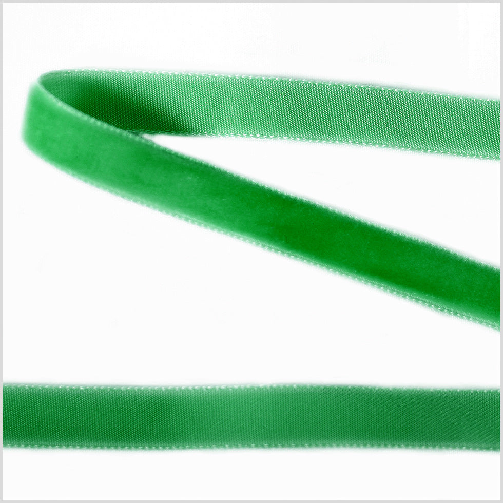 Emerald Single Face Velvet Ribbon - 0.375 Emerald Single Face Velvet Ribbon - 0.375