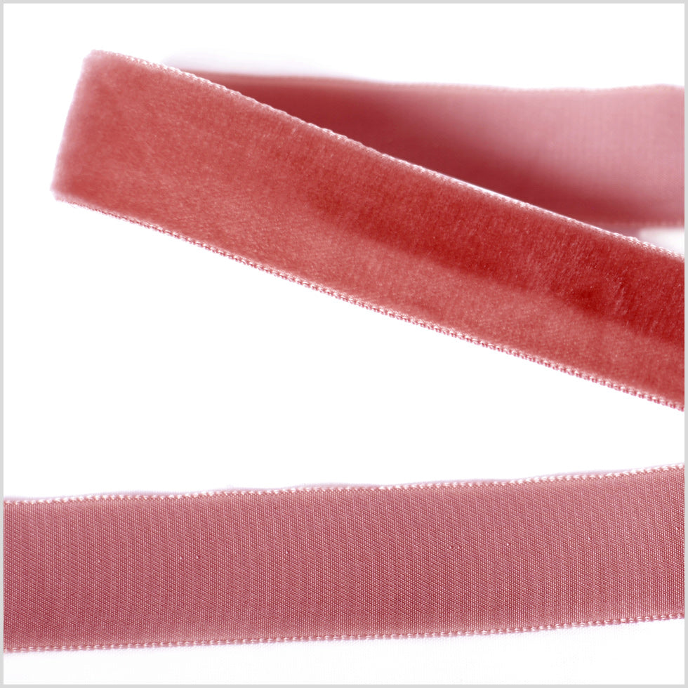Old Rose Single Face Velvet Ribbon - 0.875" Old Rose Single Face Velvet Ribbon - 0.875"