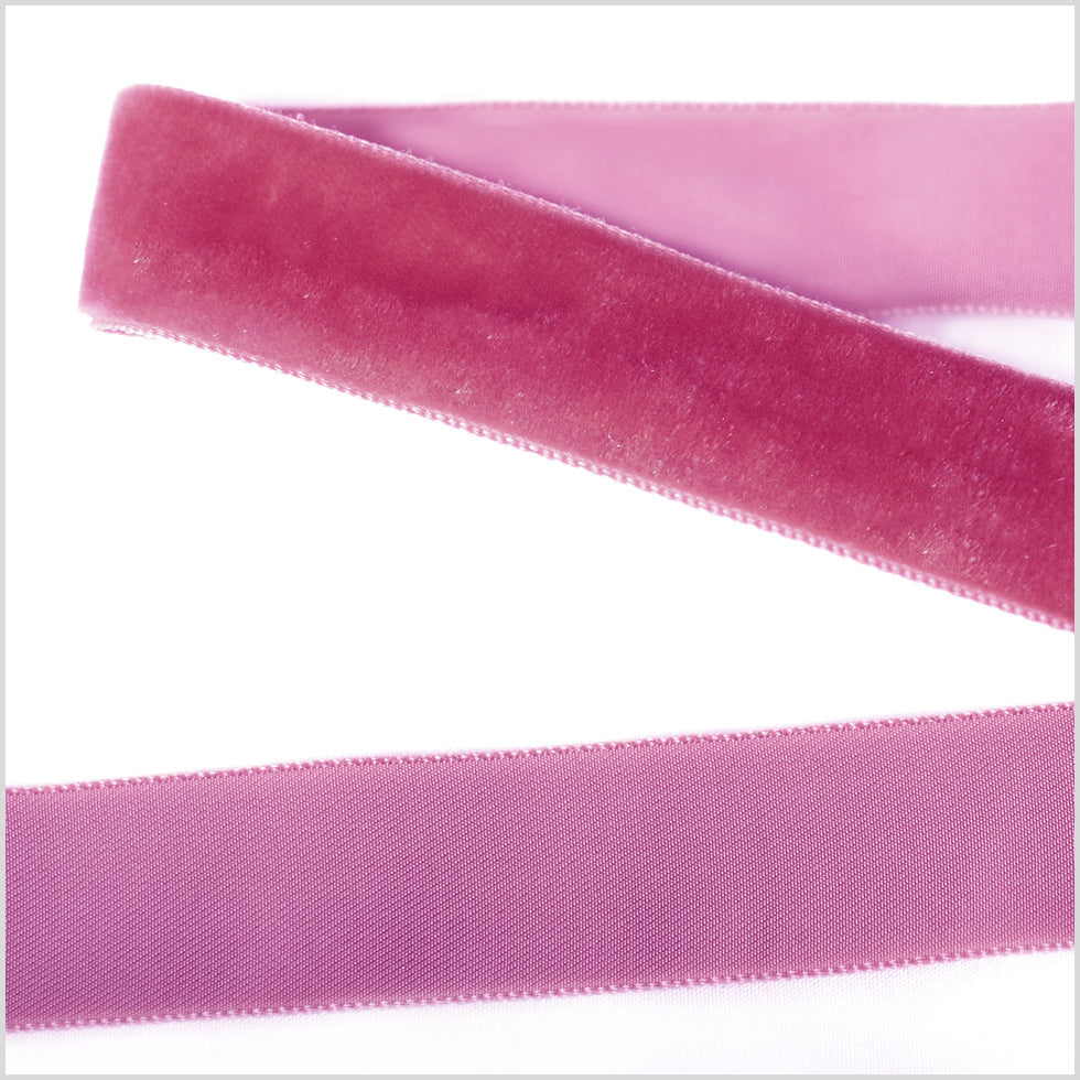 Beauty Pink Single Face Velvet Ribbon - 0.875 Beauty Pink Single Face Velvet Ribbon - 0.875