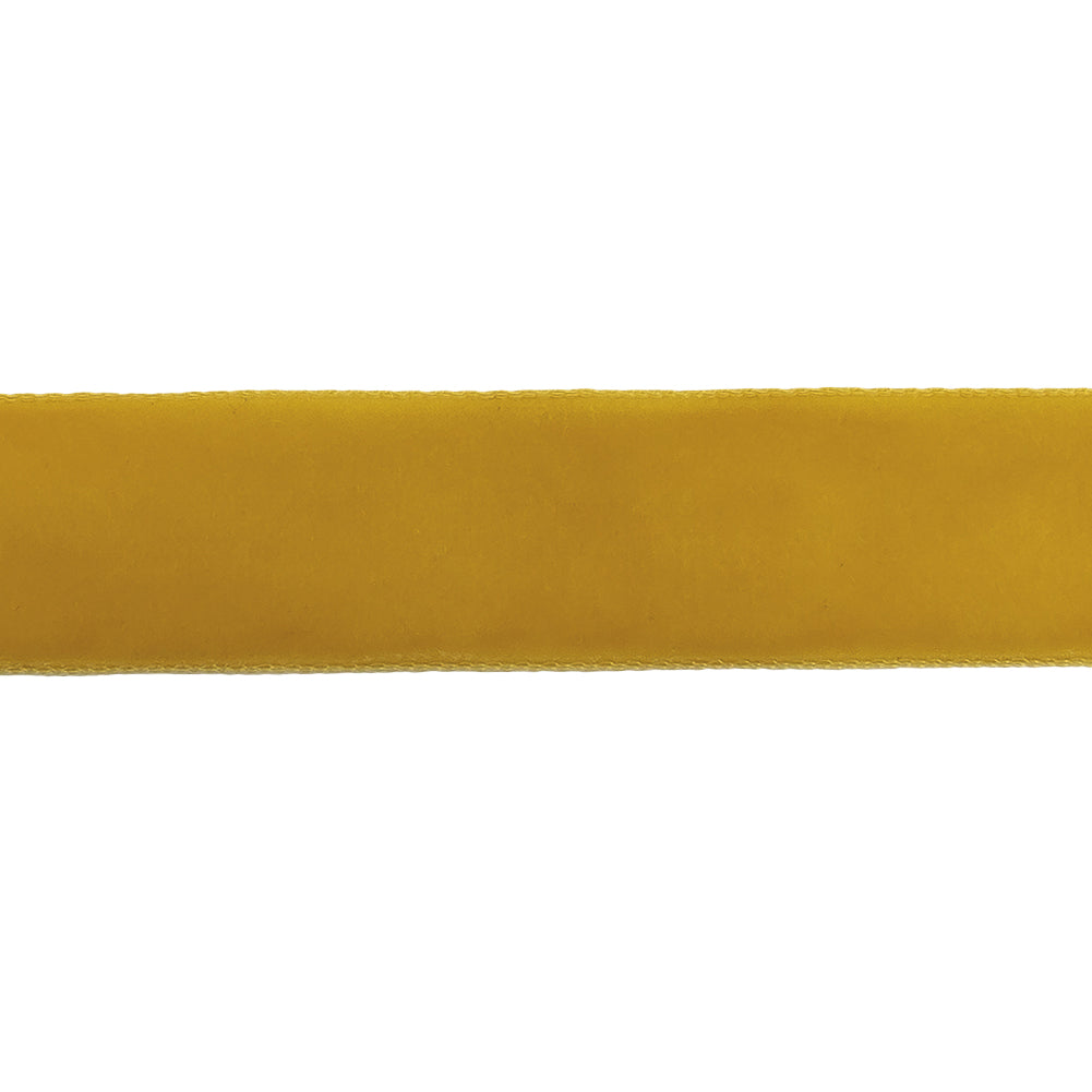 Mustard Single Face Velvet Ribbon - 0.875 - Detail Mustard Single Face Velvet Ribbon - 0.875 - Detail