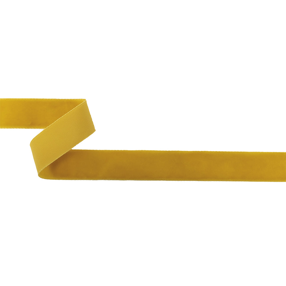 Mustard Single Face Velvet Ribbon - 0.875 Mustard Single Face Velvet Ribbon - 0.875