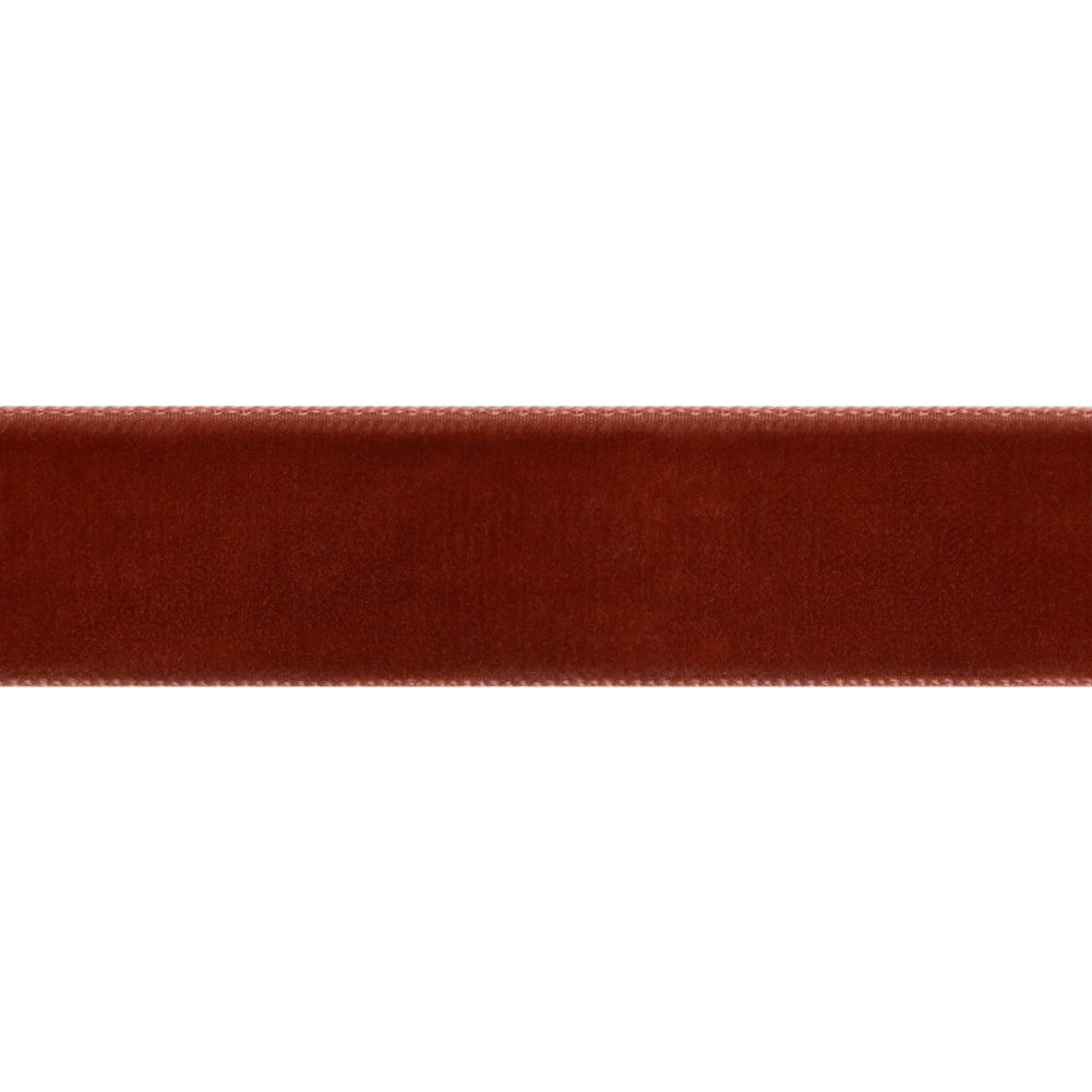 Single Faced Velvet Ribbon Made in Italy - 7/8" - Guava - Sabine Collection Folded Single Faced Velvet Ribbon Made in Italy - 7/8" - Guava - Sabine Collection Folded