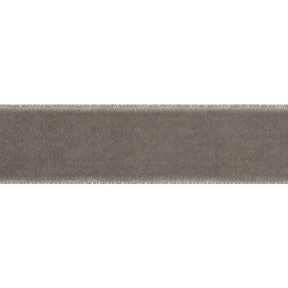 Single Faced Velvet Ribbon Made in Italy - 7/8" - Gray - Sabine Collection Folded Single Faced Velvet Ribbon Made in Italy - 7/8" - Gray - Sabine Collection Folded