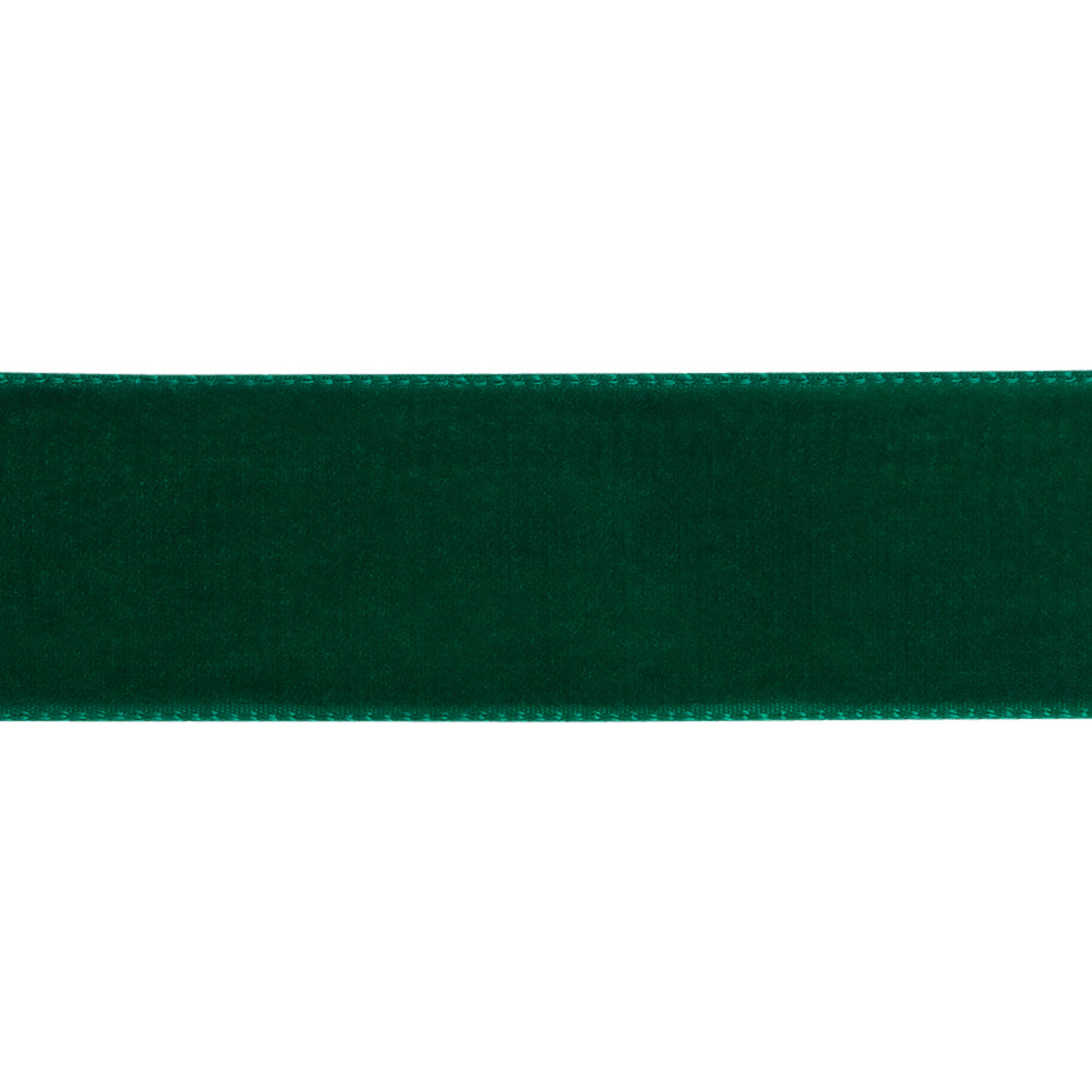 Emerald Single Face Velvet Ribbon - 7/8" Folded Emerald Single Face Velvet Ribbon - 7/8" Folded