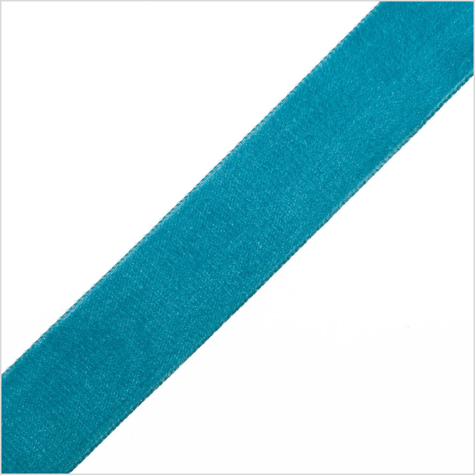 Dark Turquiose Single Face Velvet Ribbon - 7/8 Dark Turquiose Single Face Velvet Ribbon - 7/8