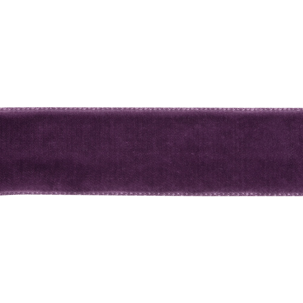 Dark Grape Single Face Velvet Ribbon - 7/8" Folded Dark Grape Single Face Velvet Ribbon - 7/8" Folded