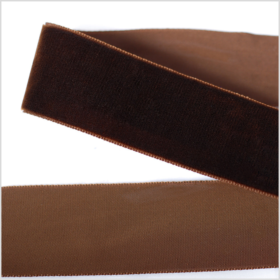 Brown Single Face Velvet Ribbon - 1.5 Brown Single Face Velvet Ribbon - 1.5