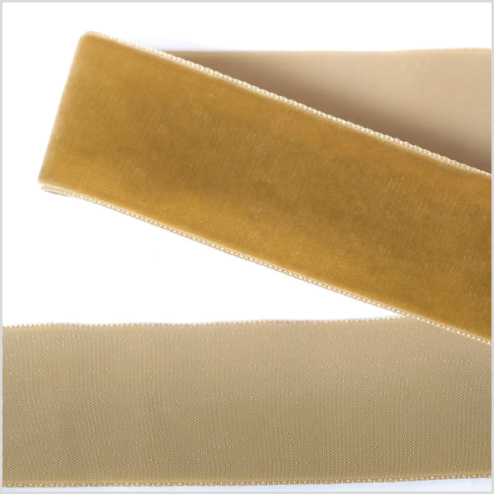 Olive Single Face Velvet Ribbon - 1.5" Olive Single Face Velvet Ribbon - 1.5"