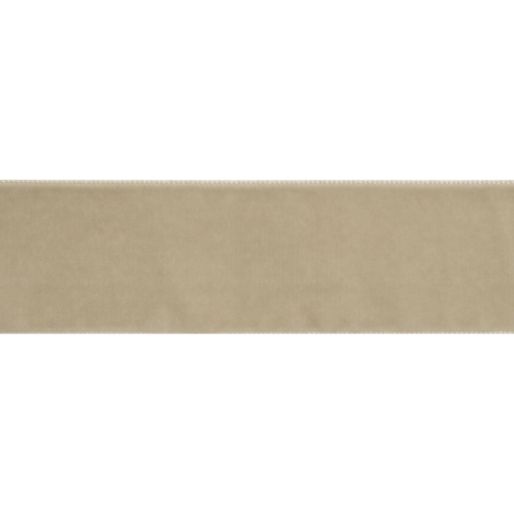 Single Faced Velvet Ribbon Made in Italy - 1.5" - Silver - Sabine Collection Folded Single Faced Velvet Ribbon Made in Italy - 1.5" - Silver - Sabine Collection Folded