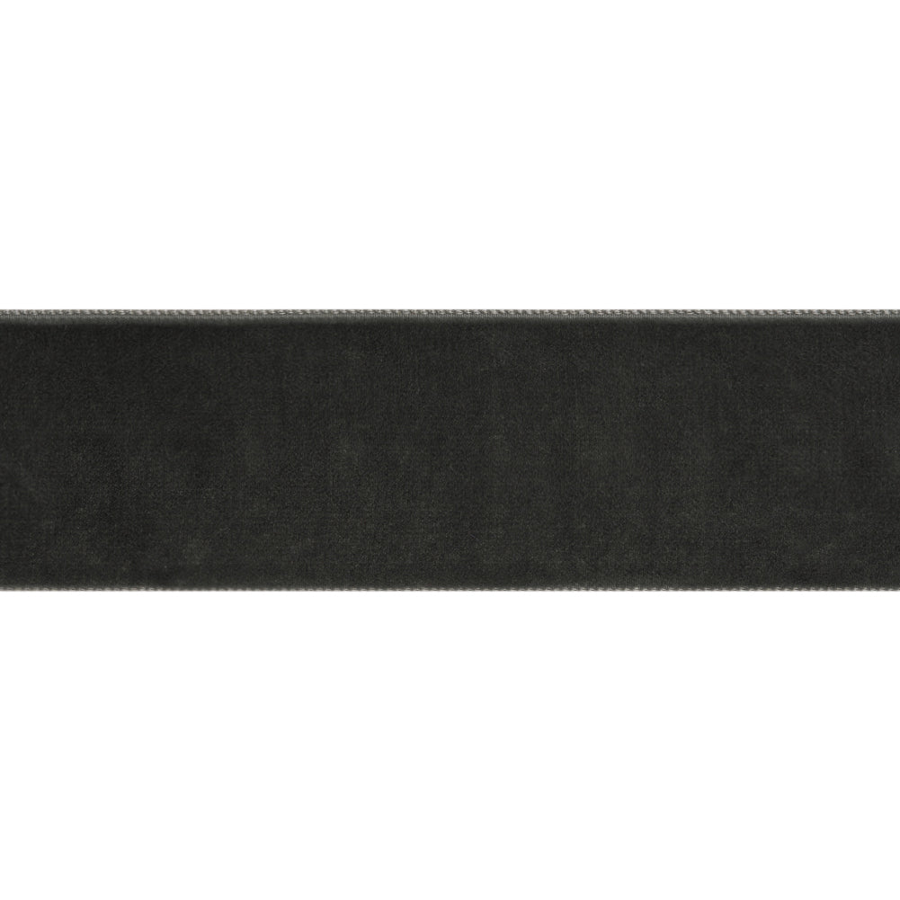 Single Faced Velvet Ribbon Made in Italy - 1.5" - Pewter - Sabine Collection Folded Single Faced Velvet Ribbon Made in Italy - 1.5" - Pewter - Sabine Collection Folded