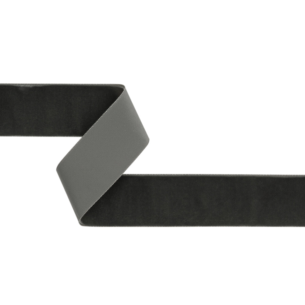 Single Faced Velvet Ribbon Made in Italy - 1.5" - Pewter - Sabine Collection Single Faced Velvet Ribbon Made in Italy - 1.5" - Pewter - Sabine Collection