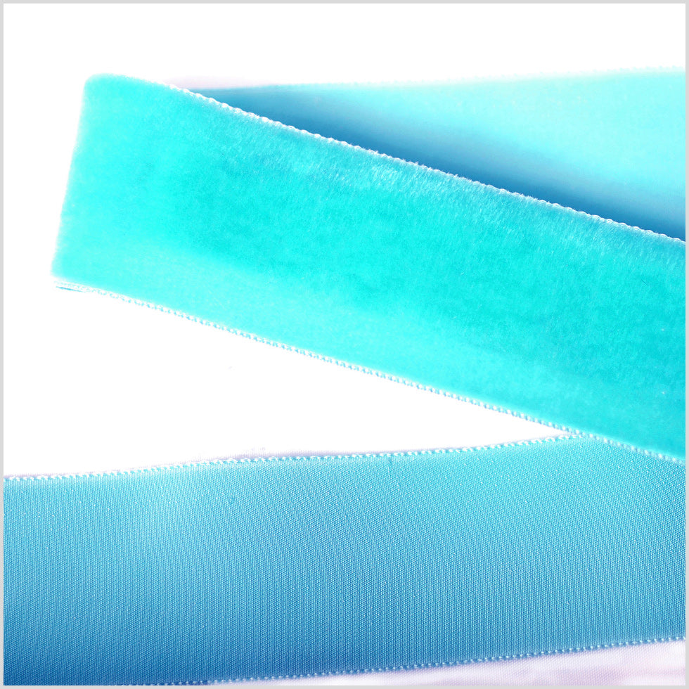 Teal Single Face Velvet Ribbon - 1.5 Teal Single Face Velvet Ribbon - 1.5