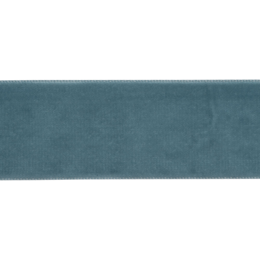 French Blue Single Face Velvet Ribbon - 1.5" Folded French Blue Single Face Velvet Ribbon - 1.5" Folded