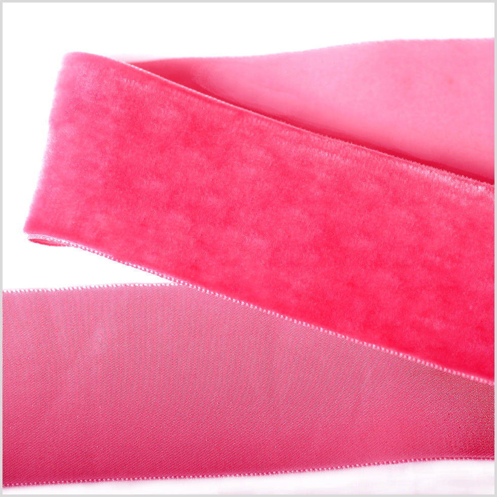 Fuchsia Single Face Velvet Ribbon - 2 Fuchsia Single Face Velvet Ribbon - 2