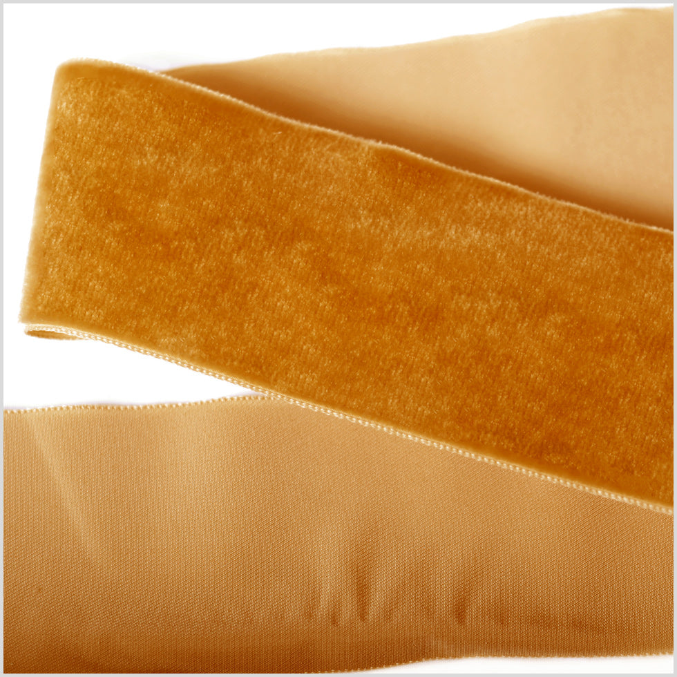 Gold Single Face Velvet Ribbon - 2 Gold Single Face Velvet Ribbon - 2