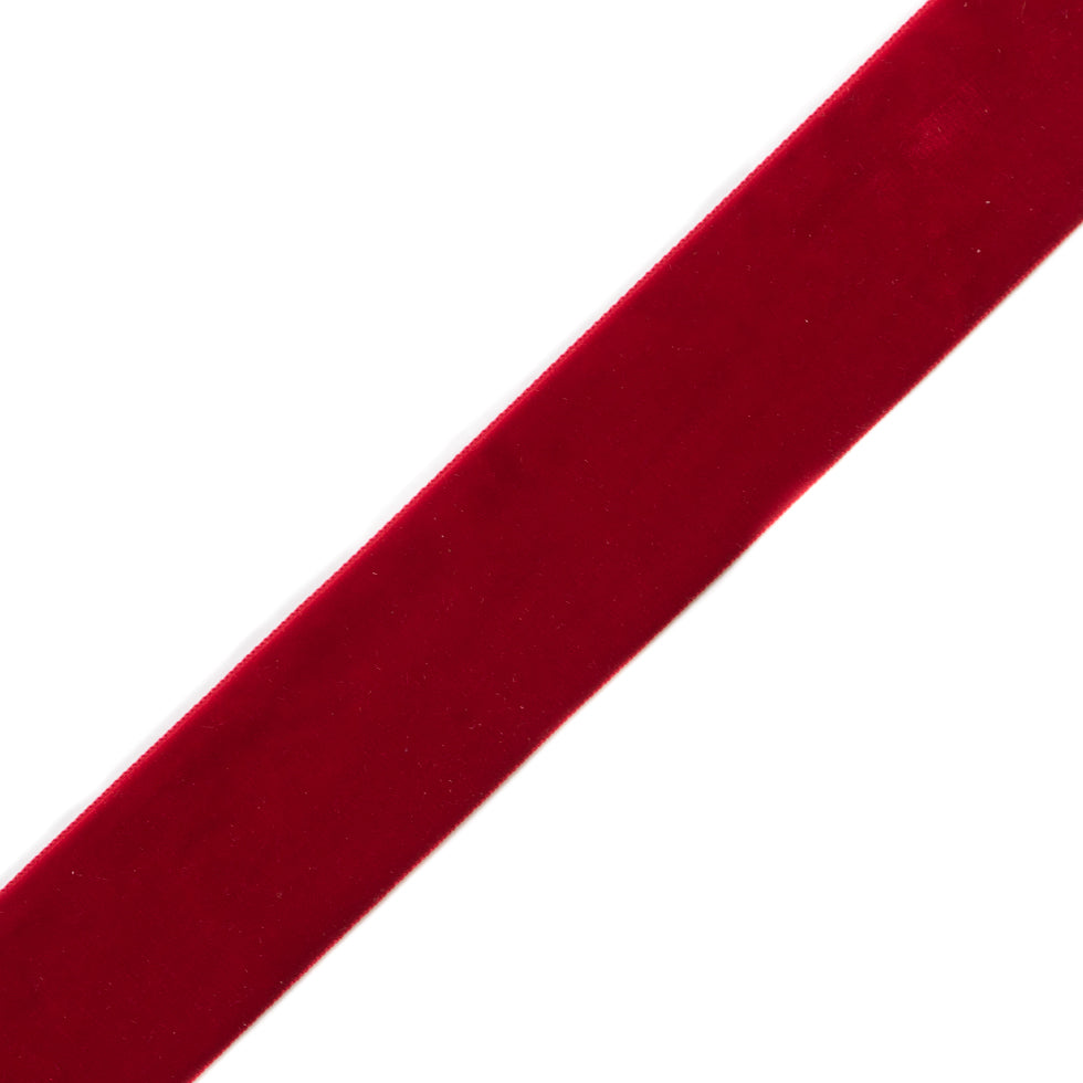 Scarlet Single Face Velvet Ribbon - 2 Scarlet Single Face Velvet Ribbon - 2