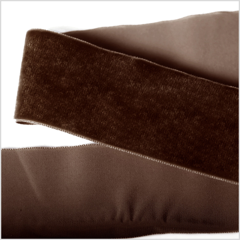 Brown Single Face Velvet Ribbon - 2 Brown Single Face Velvet Ribbon - 2