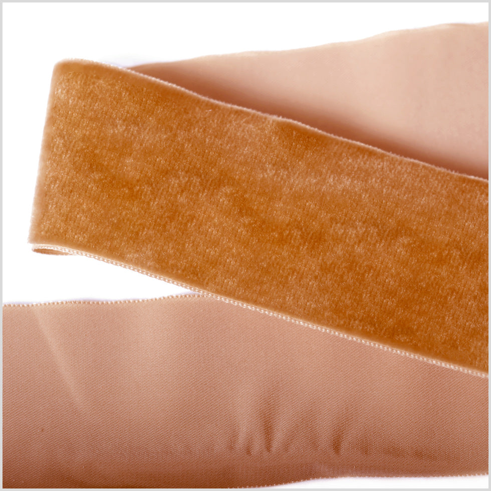 Coffee Single Face Velvet Ribbon - 2 Coffee Single Face Velvet Ribbon - 2