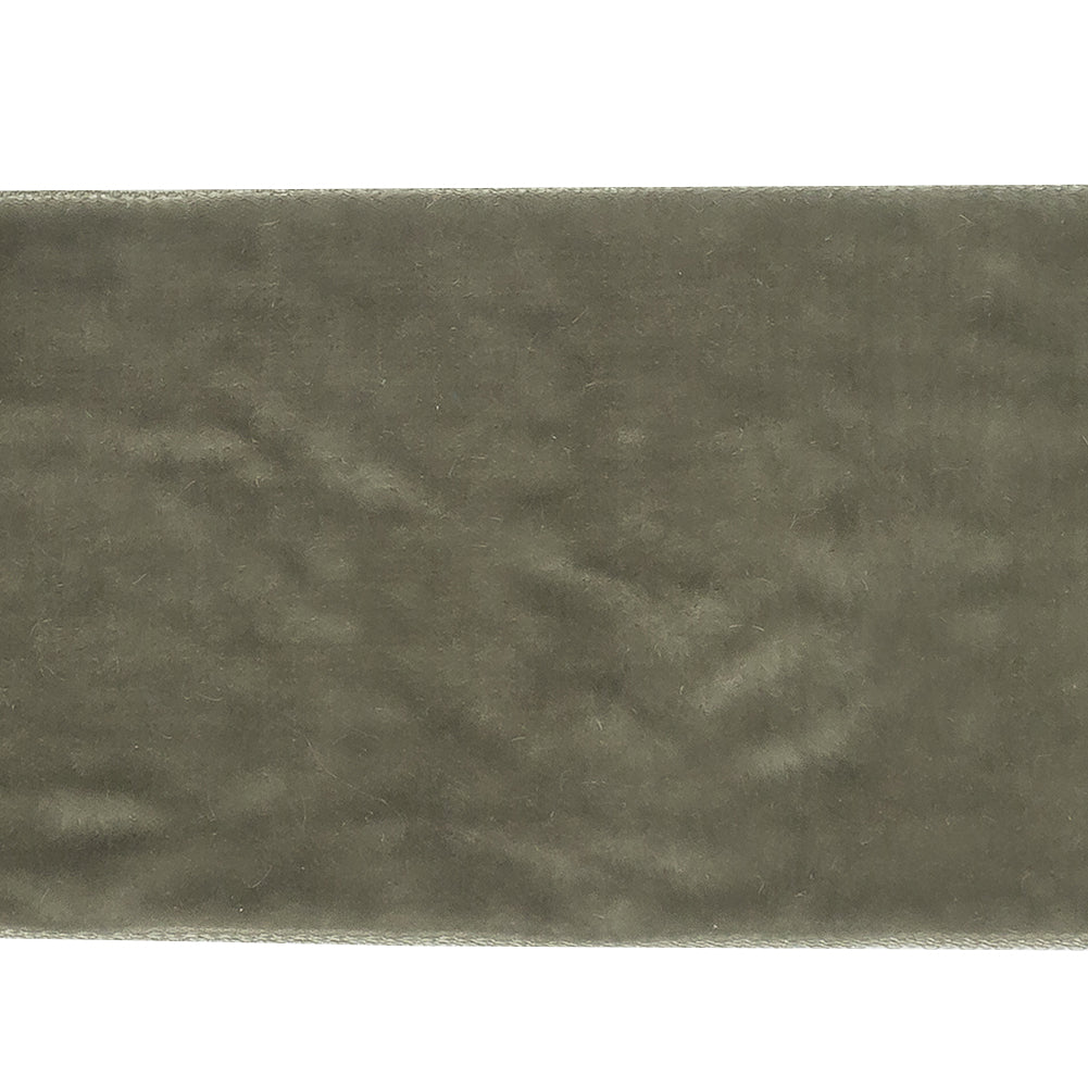Gray Single Face Velvet Ribbon - 2" - Detail Gray Single Face Velvet Ribbon - 2" - Detail