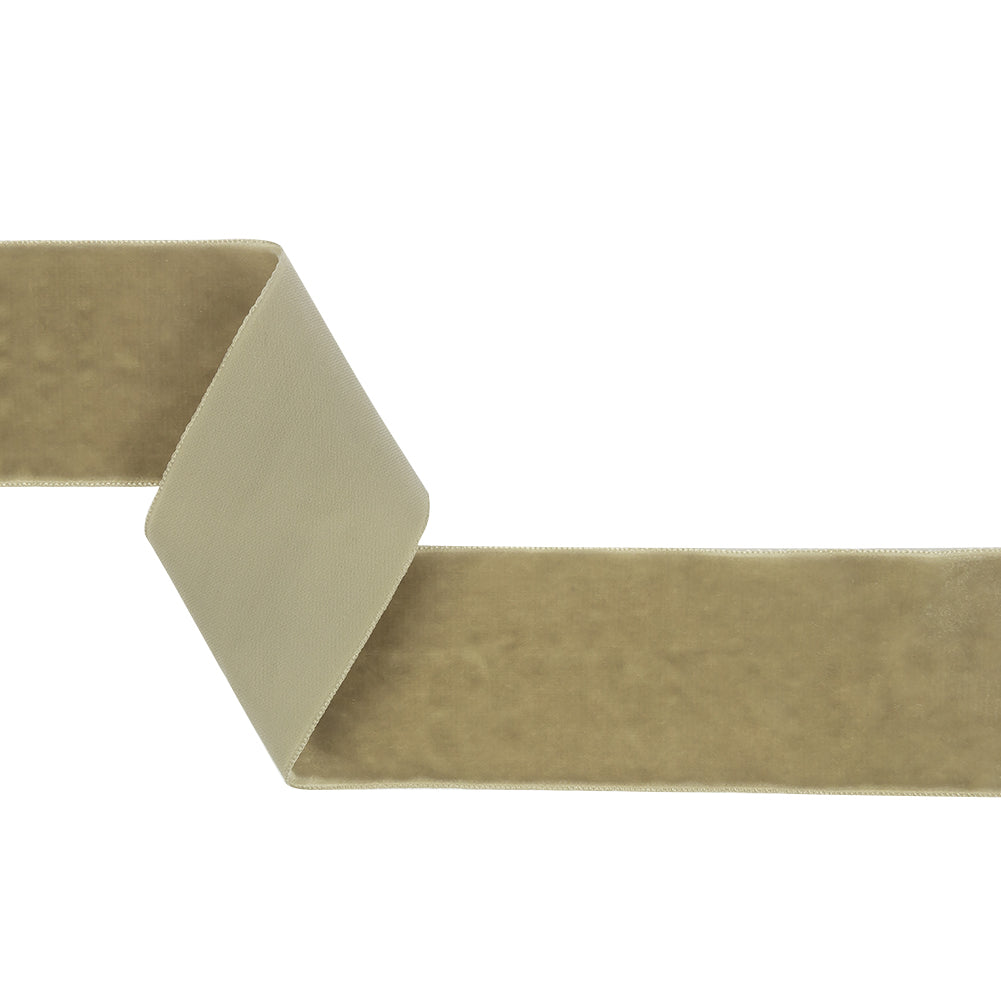 Khaki Single Face Velvet Ribbon - 2" Khaki Single Face Velvet Ribbon - 2"